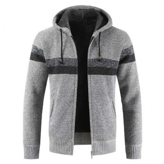 Winter Thick Warm Hooded Cardigan Sweater Coat