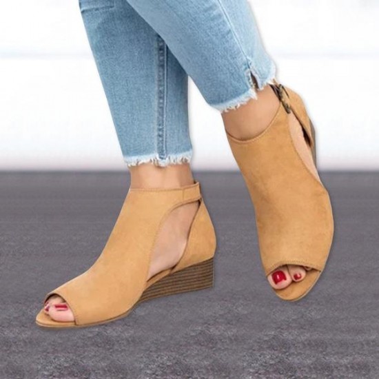 Shoes - Women's Peep Toe Chunky Shoes