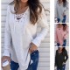 Women's Clothing - 2021 Women's Long Sleeve Fashion Patchwork T-Shirt