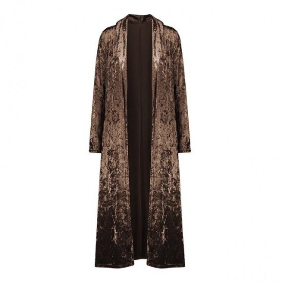 Women's Clothing - Fashion Women's Long Sleeve Crushed Velvet Sweater Cardigans