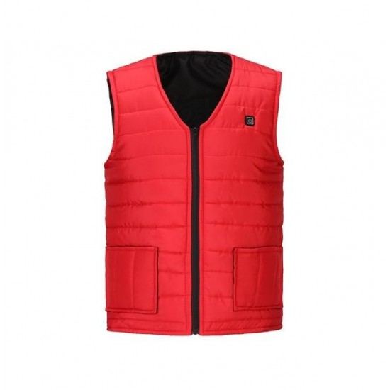 [WARM UP] Men Autumn Winter Smart Heating Cotton Vest USB Infrared Electric Heating Vest