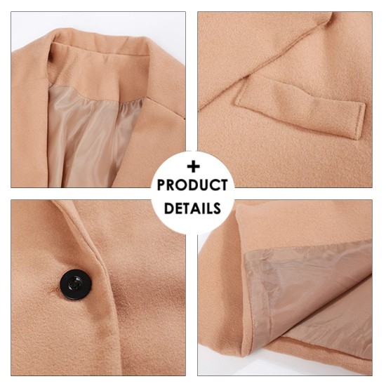 Mens Classic Khaki Baggy Long Trench Coat