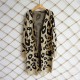 Women's Clothing - Autumn Winter Leopard Print Long Cardigans