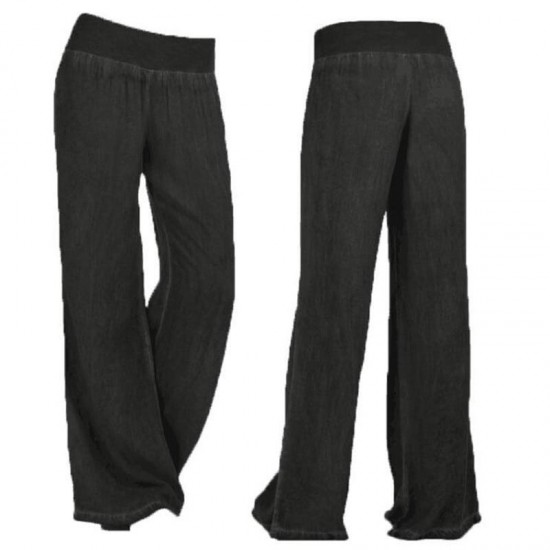 Women's Clothing - Plus Size Women Denim Wide Leg Pants