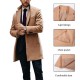Mens Classic Khaki Baggy Long Trench Coat