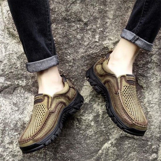 Shoes - 2021 Breathable ng Summer Genuine Leather Casual Men Shoes