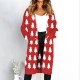 Women's Clothing - Autumn Winter Leopard Print Long Cardigans