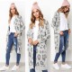 Women's Clothing - Autumn Winter Leopard Print Long Cardigans
