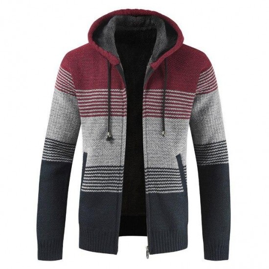 Winter Thick Warm Hooded Cardigan Sweater Coat
