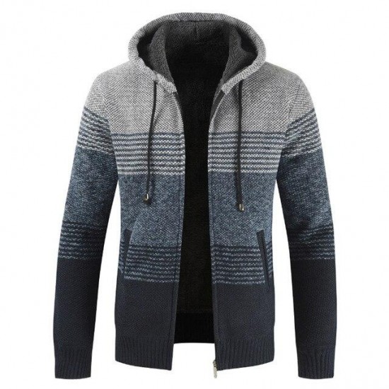 Winter Thick Warm Hooded Cardigan Sweater Coat