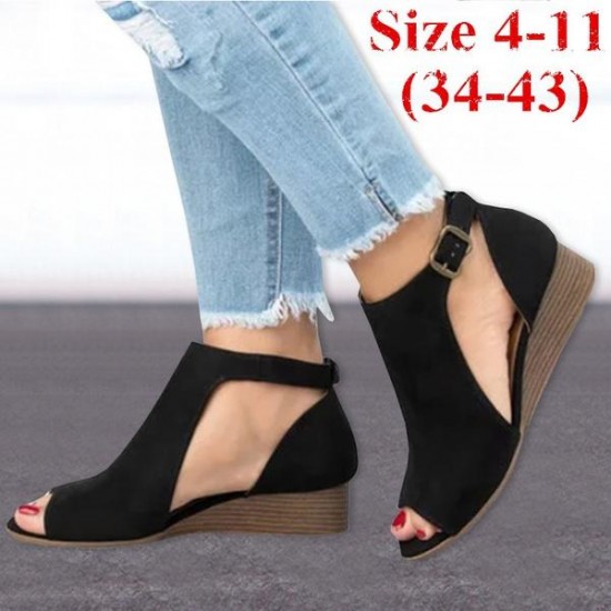 Shoes - Women's Peep Toe Chunky Shoes