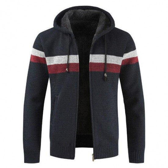 Winter Thick Warm Hooded Cardigan Sweater Coat