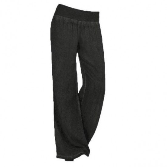 Women's Clothing - Plus Size Women Denim Wide Leg Pants