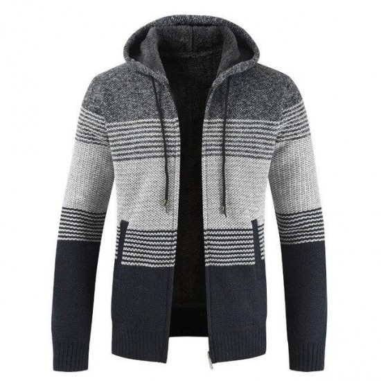 Winter Thick Warm Hooded Cardigan Sweater Coat