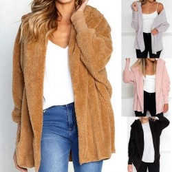 Women's Clothing - 2021 Women's Autumn Winter Casual Loose Fur Cardigans