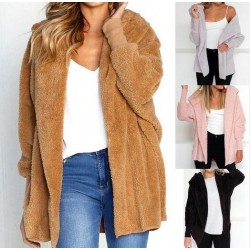 Women's Clothing - 2021 Women's Autumn Winter Casual Loose Fur Cardigans