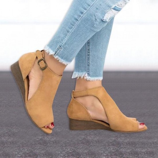 Shoes - Women's Peep Toe Chunky Shoes