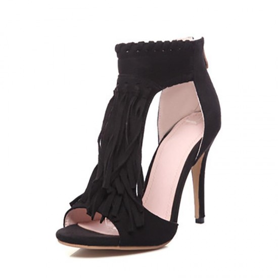 Shoes - 2021 Women's Fashion Sexy Tassel Retro High Heels Sandals