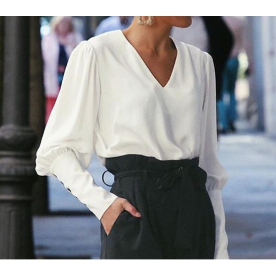 Women's Clothing - Women's Fashion Vneck Blouse