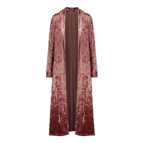 Women's Clothing - Fashion Women's Long Sleeve Crushed Velvet Sweater Cardigans